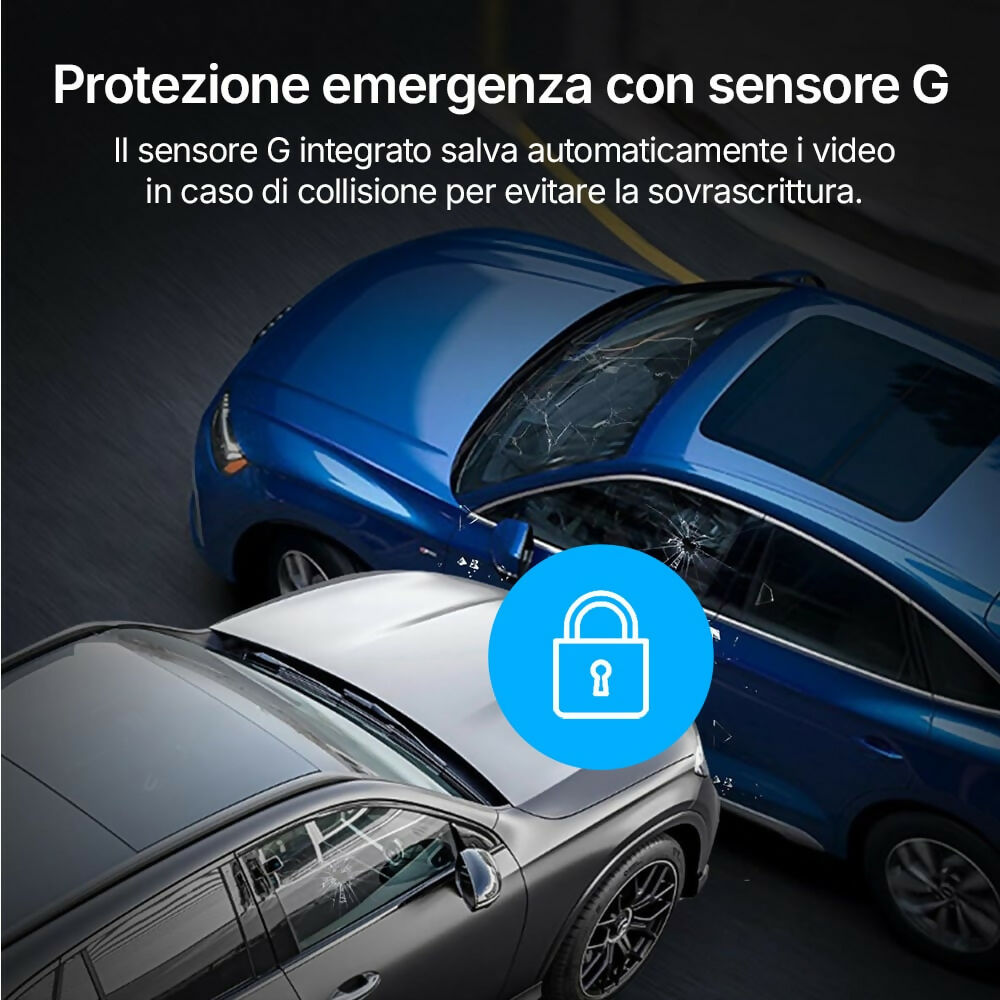 Dash Cam 4K Pro con schermo da 3,94" / Anteriore & posteriore / Videocamera auto con grandangolo 170° / Visione notturna / Monitoraggio parcheggio / Sensore G