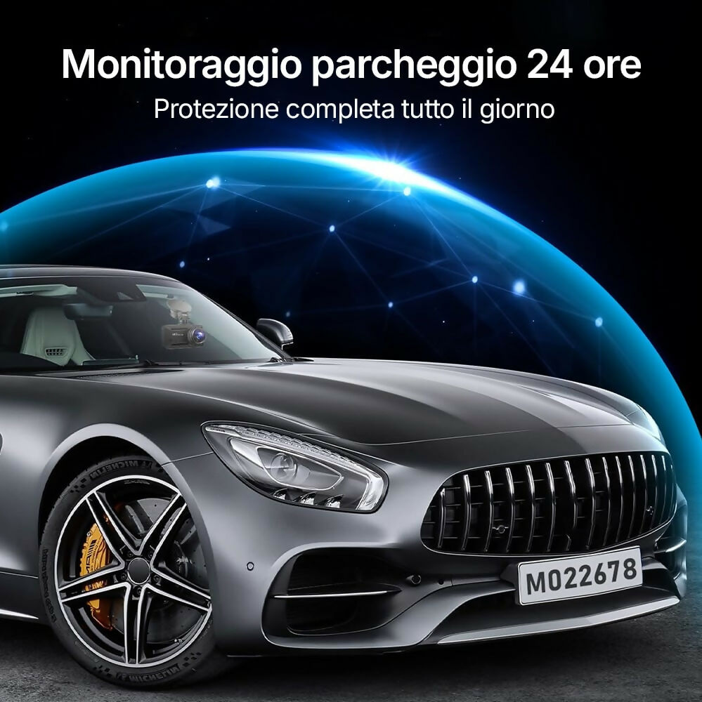 Dash Cam 4K Pro con schermo da 3,94" / Anteriore & posteriore / Videocamera auto con grandangolo 170° / Visione notturna / Monitoraggio parcheggio / Sensore G